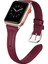 Apple Watch Uyumlu 42-44MM KRD13 Deri Kordon Bordo 1