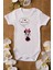 I Love Mom And Dad Minnie Mouse Organik Baskılı Pamuklu Beyaz Çıtçıtlı Body Zıbın 5108 1