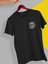 Cep Deseni Tişört Trend Moda Dizayn Baskılı Kadın Siyah Pamuklu T-Shirt 1
