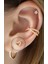Gold 925 Ayar Gümüş Kalp Piercing/küpe 2