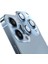Apple iPhone 13 Pro Kamera Lens Koruyucu Full Kare Tam Koruma Yüksek Çözünürlük Mavi 3