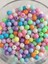 Livza BIJUTERI 25GR 8mm Pastel Karışık Renkli Yuvarlak Plastik Boncuk Takı Yapım Boncuğu 2