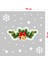 Yılbaşı Zilli Çam Ağacı Dalı ve Kar Taneleri Vitrin Sticker Yapıştırma 1