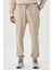 Erkek Bej Standart Fit Normal Kesim Beli Ve Paçası Lastikli Rahat Spor Eşofman Altı 1