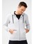 Erkek A.Gri Modernfit / Ekstra Dar Kalıp Kapşonlu Fermuarlı Sweatshirt 4
