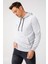 Erkek A.Gri Modernfit / Ekstra Dar Kalıp Kapşonlu Fermuarsız Sweatshirt 1