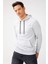 Erkek A.Gri Modernfit / Ekstra Dar Kalıp Kapşonlu Fermuarsız Sweatshirt 2