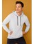 Erkek A.Gri Modernfit / Ekstra Dar Kalıp Kapşonlu Fermuarsız Sweatshirt 5