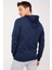 Erkek Lacivert Modernfit / Ekstra Dar Kalıp Kapşonlu Fermuarsız Sweatshirt 2
