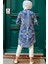 Neva Style - Desenli Indigo Mavisi Tesettür Tunik 11524IM 2