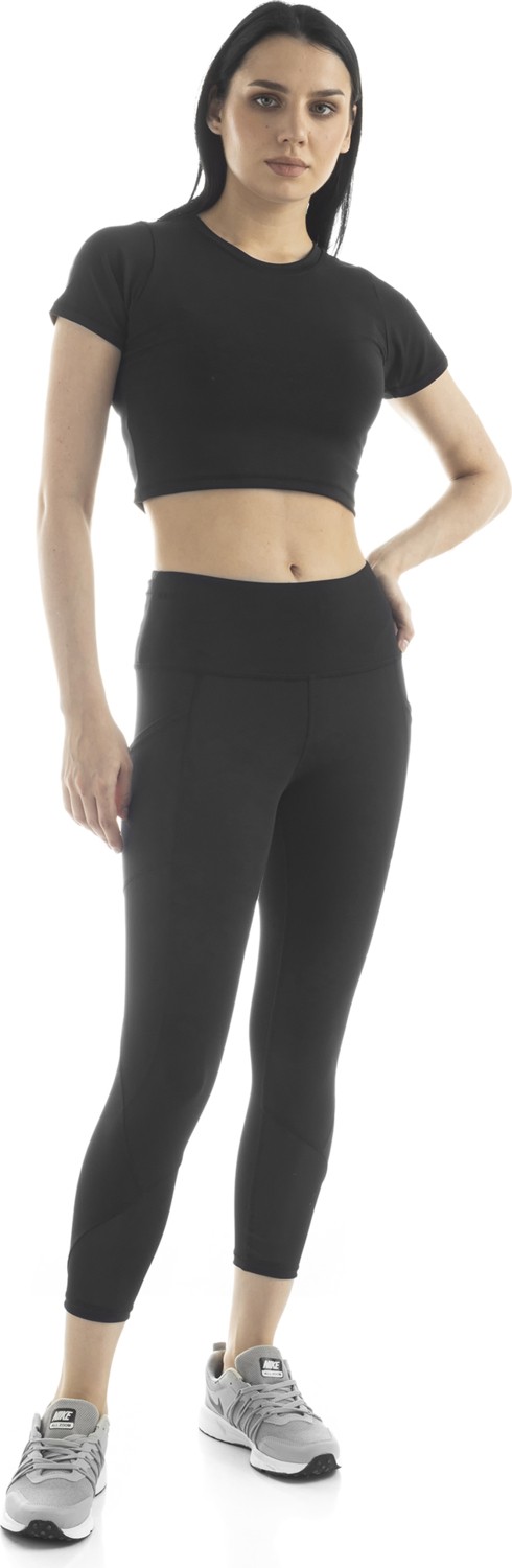 The Step Sports Partly Kadın Siyah Cepli Yüksek Bel Toparlayıcı, Sıkılaştırıcı Yoga Tayt 21" görsel 2