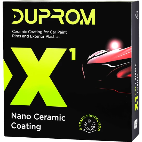 Duprom X1 Leke ve Çizik Önleyici Nano Seramik Kaplama - Araç Boya Koruma- Evrensel Temizleyici ile Birlikte Ultra Parlaklık - 3 Yıl Etkin Koruma 50 ml.