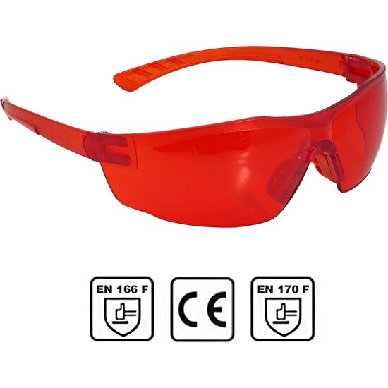 Badem10 Lazer Epilasyon Estetisyen Koruyucu Gözlük Kırmızı Güvenlik Gözlüğü