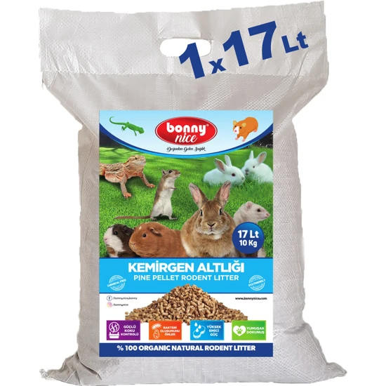 Bonny Nice Doğal Çam Pelet Hamster Kafes Altlığı 10 kg 17 Lt