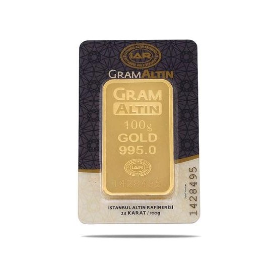 İstanbul Altın Rafinerisi 100 Gram (995) 24 Ayar Külçe Altın