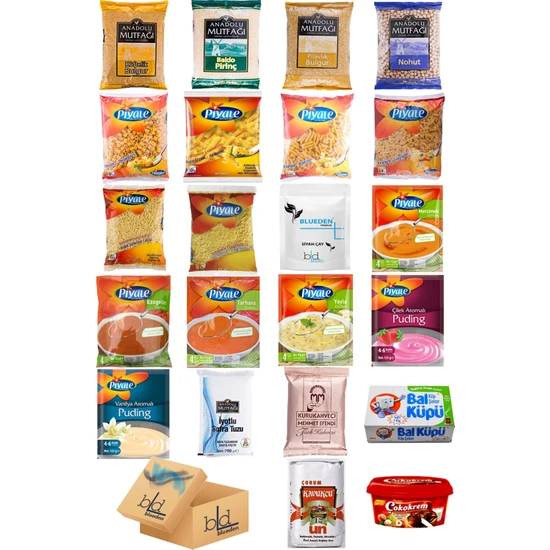 Blueden Ramazan Paketi Kumanya Gıda Paketi Erzak Yardım Hediye Paketi 22 Parça 134 Nolu Paket