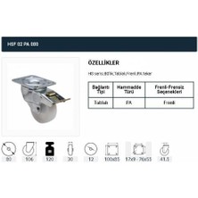 Istanbul E-Hırdavat Frenli Dönerli Tablalı Servis Tekeri Polyemid 80 mm 1'li