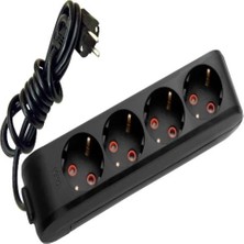 Viko Siyah Dörtlü Topraklı Grup Priz 2 Metre