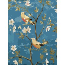 Womb Hobby Kuslar 2 Sayılarla Boyama Seti 40 x 50 cm (Tuvale Gerili)