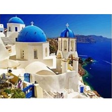 Womb Hobby Yunan Adaları Sayılarla Boyama  Seti 40 x 50 cm Tuval Şasesine Gerili)