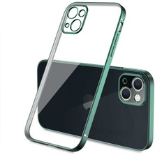 CoverZone iPhone 13 Kılıf Dört Köşe Lazer Box Arka Kapak Koyu Yeşil