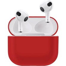 Coverzone Airpods 3 Kulaklık Koruyucu MDL04 Ince Silikon Slim Kapak Kılıf Kırmızı