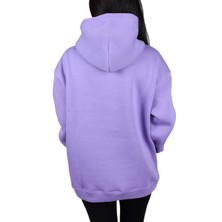 Co&Mi Oversıze Unisex Kapişonlu Sweatshirt-Lila