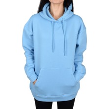 Co&Mi Oversıze Unisex Kapişonlu Sweatshirt-Mavi