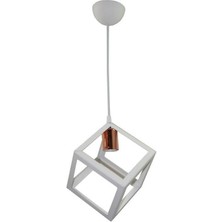 365gunserisonu Metal Ferforje  Bakır Duylu Tekli Küp Sarkıt Avize Hol Oda Aydınlatma