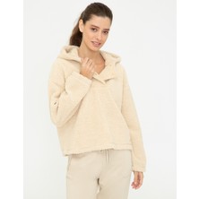 Pierre Cardin Kadın Camel Crop Top Sweatshirt 50244908-VR015