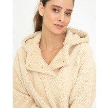 Pierre Cardin Kadın Camel Crop Top Sweatshirt 50244908-VR015