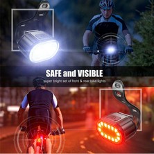 Enjoy Outdoor 2 Adet LED Bisiklet Işık Bisiklet Ön Arka Işıklar USB Şarj Far Bisiklet Arka Lambası Bisiklet Fener Bisiklet Aksesuarları Lambaları (Yurt Dışından)