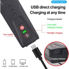 Enjoy Outdoor USB Şarj Bisiklet Işığı Kablosuz Korna Mtb Bisiklet Ön Arka Arka Arka Lamba Seti Bisiklet Güvenlik Uyarı Işığı Su Geçırmez (Yurt Dışından)