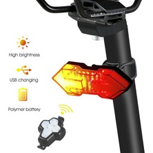 Enjoy Outdoor Mtb Bisiklet Uzaktan Kumanda Arka Lambası Bisiklet Arka Işık Bisiklet Dönüş Sinyali Işığı LED Su Geçırmez USB Şarj Uyarı Lambası Aksesuar (Yurt Dışından)