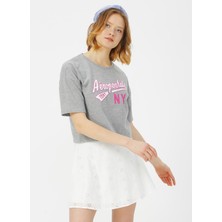 Aeropostale Arya Logo Baskılı Gri Melanj Sweatshirt