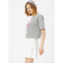 Aeropostale Arya Logo Baskılı Gri Melanj Sweatshirt