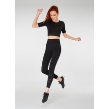 Jerf Naples Kısa Kol Crop Top Econyl Siyah