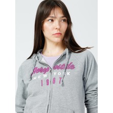 Aeropostale Kapüşonlu Gri Melanj Kadın Sweatshirt