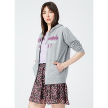 Aeropostale Kapüşonlu Gri Melanj Kadın Sweatshirt