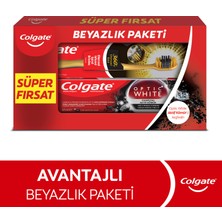 Colgate Optic White Aktif Kömür Beyazlatıcı Diş Macunu 50 ml + Colgate 360 Gold Yumuşak Diş Fırçası