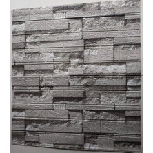 Renkli Duvarlar Yapışkanlı 3 Boyutlu Yığma Tuğla Gri Duvar Kağıdı 3D Panel NW115