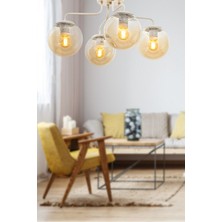 Begüsa Glop 4'lü Beyaz-Bal Camlı Avize