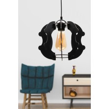 Begüsa Urla Tekli Siyah Ahşap Avize  No: 4