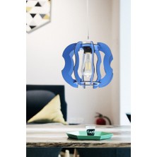 Begüsa Urla Tekli Mavi Ahşap Avize  No: 3