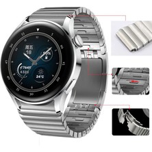 Mobaxaksesuar Samsung Galaxy Watch 3 45MM  Kordon  Baklalı Metal Kordon Gümüş
