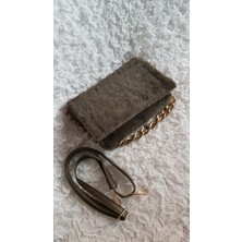 Liva Zincir Detaylı Peluş Kadın Postacı Çanta - Liva - Haki