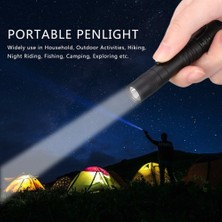 Mini LED Kalem Şeklindeki Güçlü Fener Kalem Klip Torch, Boyutu: 13.3cm-Siyah