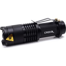 2 Adet Mini Zoom LED El Feneri Çift Amaçlı Geri Çekilebilir El Feneri-Siyah