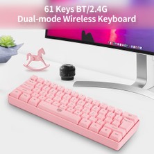 Beauty Life Kablosuz Klavye 61 Tuşlu Bt+2.4g Rgb Arka Işık Efektli (Yurt Dışından)