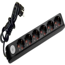 Viko Siyah Altılı Anahtarlı Grup Priz 5 Metre